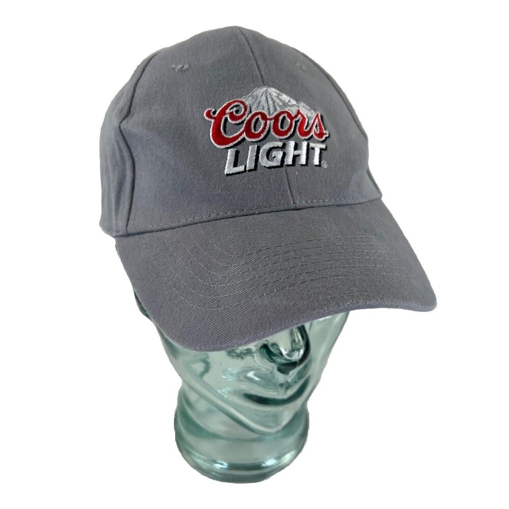 Coors Light Embroidered Logo Grey Baseball Hat Ball Cap Beer Brewania Gift Dad